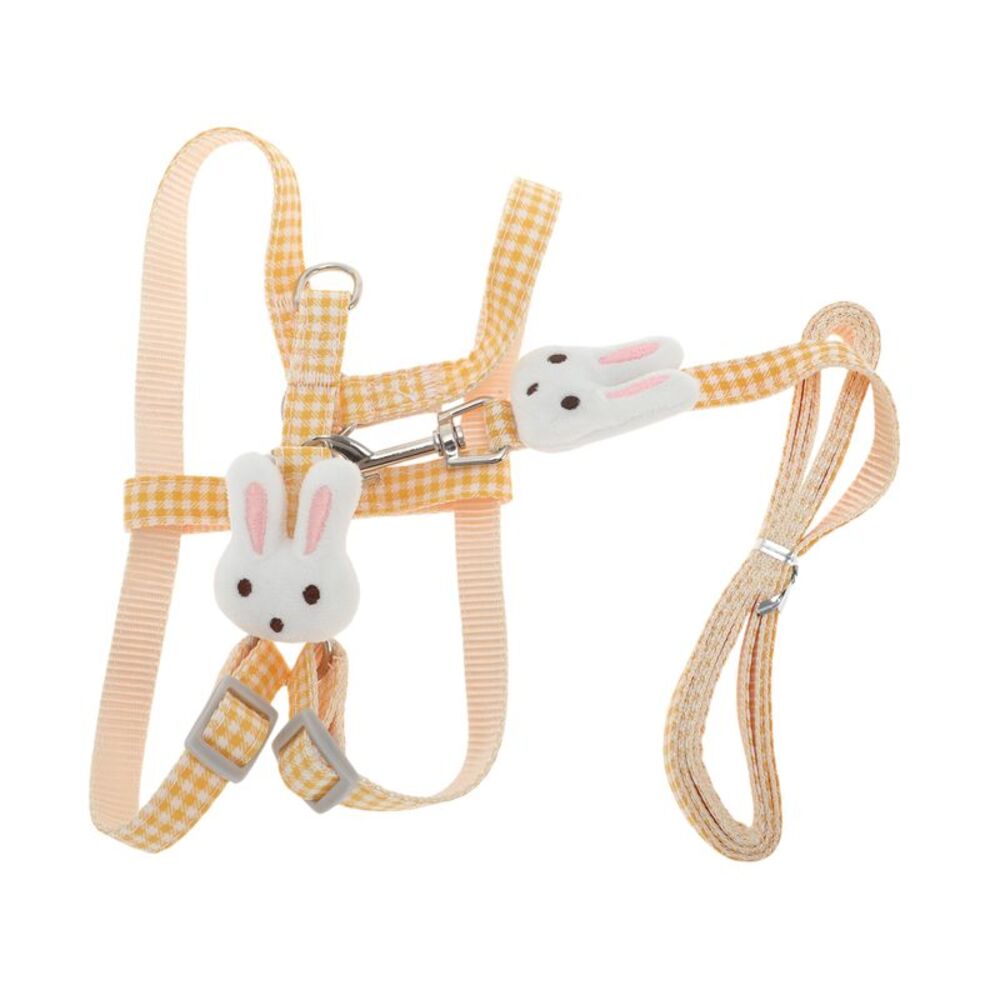 Ergonomic Bunny Style Pet Leash Kit 47.24" Long Yellow